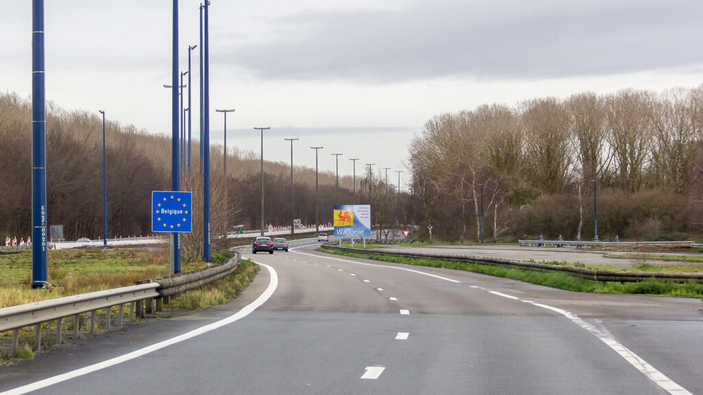 Cross the Belgian border